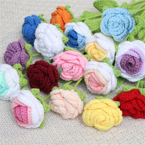 Ramo de Rosas de Ganchillo de Lana Hecho a Mano, Flor Artificial, Regalo para el Día de la Madre, Día de San Valentín - Product Image 4