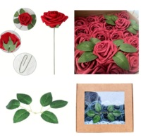 Offre Spéciale fait à la main réaliste colorant Roses mousse Flores fausses fleurs artificielles pour bricolage mariage extérieur arc décoration centres de table
