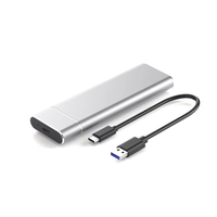 Harga Pabrik Kotak Hard Disk Eksternal SSD Aluminium M.2 Dual Protocol USB 3.1 Type-C NVMe NGFF Kecepatan Tinggi