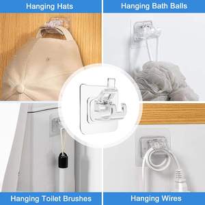 Support adhésif transparent ABS pour <span class=keywords><strong>tringle</strong></span> à rideau, fixation murale <span class=keywords><strong>sans</strong></span> perçage à ressort pour salle de bain et chambre - Product Image 1