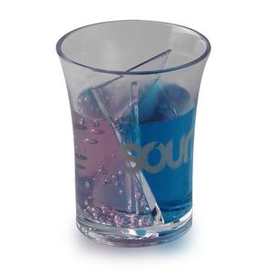 バーアルコール独身パーティー用の2オンスプラスチッククリアスプリットショットグラスレストランデュアルショットグラス - Product Image 5