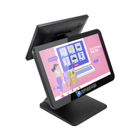 Terminal POS Lipat All-in-One Windows 10 Layar Sentuh Kapasitif Point of Sale dengan Layar Pelanggan untuk Ritel Restoran