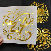 Autocollant personnalisé en or à transfert thermique DTF, film PET thermocollant, motifs variés, échantillon gratuit, expédition rapide, pour chapeau