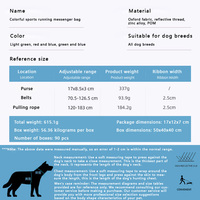 Laisse pour chien mains libres avec sac de rangement pratique pour les sorties et utilisable comme laisse de course pour animaux de compagnie