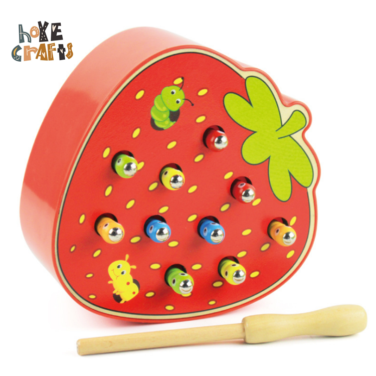 Hoye ремесла, самая популярная игрушка для ловли червя, магнитная рыболовная игра, деревянная игрушка для ловли червя для детей