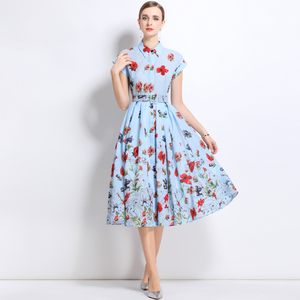 Robe <span class=keywords><strong>pour</strong></span> femmes <span class=keywords><strong>grande</strong></span> <span class=keywords><strong>taille</strong></span>, nouvelle collection été, col polo, manches courtes, robe imprimée, <span class=keywords><strong>vêtements</strong></span> de boutique, vente en gros - Product Image 4