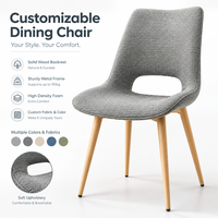 Chaise B2B Spoon avec structure en fer épais, assise en lin et éponge haute densité, matériaux personnalisables, service OEM sur mesure pour projets hôteliers