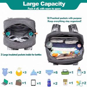 Sac à dos à couches multifonctionnel et imperméable avec matelas à langer et fixation pour poussette – Échantillon gratuit - Product Image 2