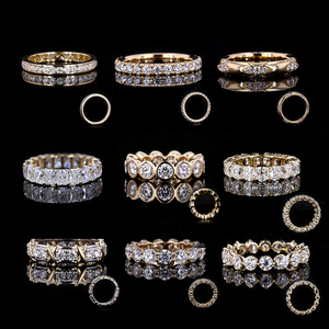 Fascia per anello nuziale per eternità 18k ovale 3.5mm diamante - Product Image 4