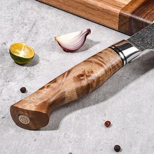 ชุดมีดเหล็กดามัสกัสญี่ปุ่น 7 ชิ้น ด้ามไม้ลายเงา เหล็กกล้าคาร์บอนสูง 67 ชั้น - Product Image 5