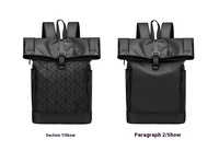 2025 Best-Seller Extra Large Vintage Rétro Extensible Rolltop Sac À Dos Pour Ordinateur Portable Lettre Étanche Fermeture À Glissière 20-39L Capacité