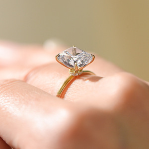 Collection de haute couture exquise SPJ, anneaux en argent sterling 925 avec zircone 5A de 4 carats 8*10 mm pour femmes, fiançailles - Product Image 5