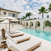 Chaises longues de loisirs en bois durables pour piscine extérieure plage jardin hôtel chaises longues pour meubles d'extérieur de jardin