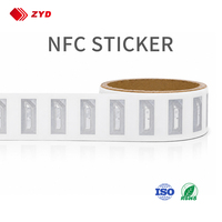 Autocollant NFC personnalisé 13,56 MHz F08 S50 EV1 RFID 15*30 Étiquette ISO14443A Étanche Logo Personnalisé Fourniture en Gros pour Suivi d'Actifs