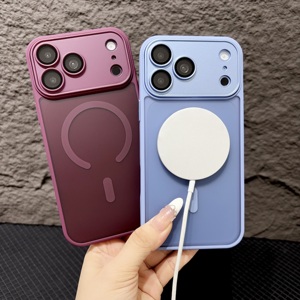 Funda Transparente Mate Simple Skin Touch para <span class=keywords><strong>iPhone</strong></span> 11 <span class=keywords><strong>12</strong></span> 13 14 15 16 17 18 Pro Max, Carga Inalámbrica, Magnética, Translúcida, Delgada - Product Image 1