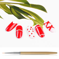 Ensemble de 3 pinceaux à ongles en métal multicolores, pointes fines professionnelles, poils doux, pour dessin de fleurs, manucure, outils de beauté