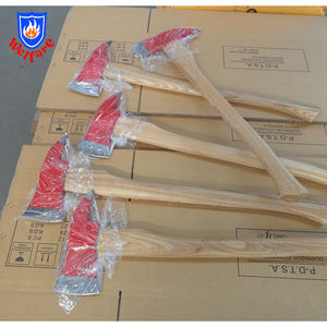 Hache <span class=keywords><strong>de</strong></span> pompier avec manche en bois - Outil <span class=keywords><strong>de</strong></span> sauvetage incendie en acier au carbone haute résistance pour les interventions d'urgence - Product Image 4