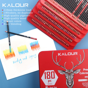 KALOUR ホットセール HB 3.8mm ソフトコア プレミアム油性 180色 色鉛筆セット ブリキ缶入り アーティストや学生向け - Product Image 3