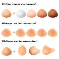 Prothèse mammaire en silicone transparente en forme de goutte d'eau triangulaire OEM/ODM, insert léger pour soutien-gorge, pièce unique