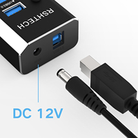 RSHTECH 5Gbps 10 en 1 adaptateur usb interrupteur marche/arrêt indépendant 10 Ports USB 3.0 Hub pour accessoires PC et tablette macbook ordinateur portable