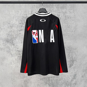 Paris High-Version <span class=keywords><strong>B</strong></span> Brand 2026 Nuova Serie Collaborativa Ricamata in Rete con Scollo <span class=keywords><strong>a</strong></span> <span class=keywords><strong>O</strong></span>, Silhouette Colorblock, Vestibilità Ampia, 280g, con Scritta - Product Image 2