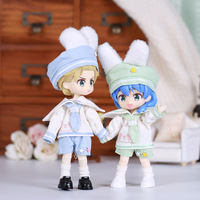 Joyfull Ob11 – ensemble de vêtements pour poupée, costume de marin bleu marine, personnalisé, échelle 1:12, en tissu, unisexe, mignon, chapeau à oreilles de lapin