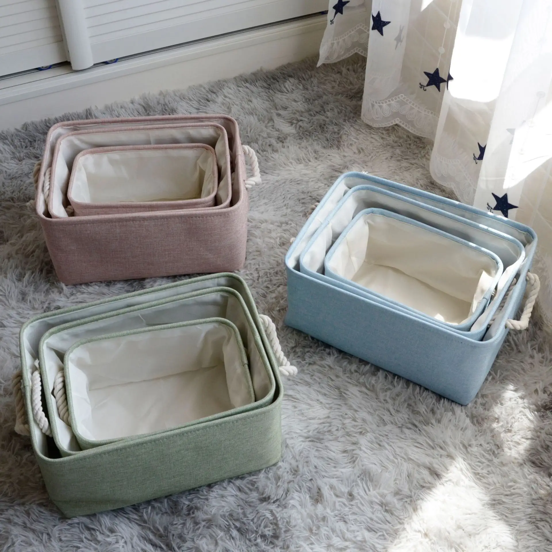 Factory Direct Sales Multiple Varieties Fabric Art Laundry Basket Storage Baskets Storage Box With Handle