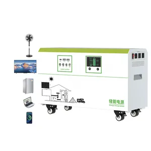 Long life 3500w pure sine wave generator off- grid electricity complete 5kw mobile portable solar power station for outdoor