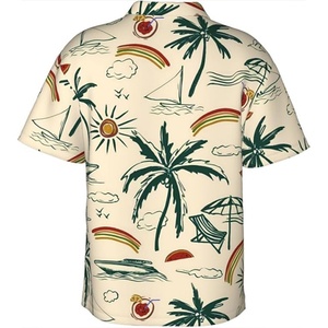 Camisa Hawaiana Personalizada para Hombre, Transpirable, ODM, Manga Corta, Cuello Mao, Casual, Verano, Playa Tropical, con Bolsillo - Product Image 2