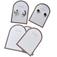 Hot-Selling Personal Branding 300gsm Blanc Carton Emballage Cartes D'affichage Personnalisé Feuille D'or Logo Boucle D'oreille Collier Carte