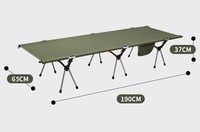 Lit de camping pliable, lit de couchage portable, cadre en tube d'aluminium, poche latérale, extérieur/intérieur, multi-usages, montage rapide