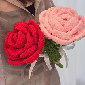 Hilo puro hecho a mano de ganchillo flor de Rosa gigante única infinitiva para el amor floral para el día de San Valentín - Product Image 2
