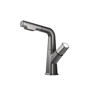 Grifo de <span class=keywords><strong>Lavabo</strong></span> para Baño, Extraíble, Altura Ajustable, Completamente de Cobre, para <span class=keywords><strong>Lavabo</strong></span>, con Agua Fría y Caliente - Product Image 4