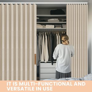 Tenda Divisoria a Fisarmonica Moderna in Lino <span class=keywords><strong>con</strong></span> Logo Personalizzato, Dimensioni su Misura, <span class=keywords><strong>con</strong></span> Binario a Soffitto e Funzione Oscurante - Product Image 6