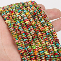 Perles plates en pierre de turquoise naturelle colorée de 6x2mm, en forme de disque, pour la fabrication de bijoux, bracelets, colliers et accessoires