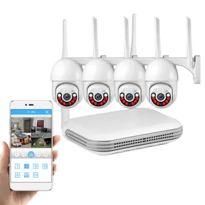 KERUI-Sistema de videovigilancia inalámbrico, wifi, ip, hd, cámara cctv ptz, conjunto de cámara de seguridad poe con juego NVR