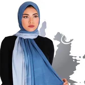 2021 Latest Hijab Fashion Ombre hijab fashion Gradient Color cotton jersey scarves hijab