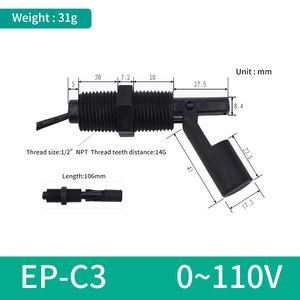 Mini Pp Side Mount Vlotterschakelaar 1/<span class=keywords><strong>2</strong></span> * Npt EPC3 Vlotterschakelaar Brandstof Niveau Controle 1A1 0-100V 10W - Product Image 3