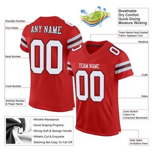 Maillot de football authentique en maille de style classique blanc-noir écarlate personnalisé - Product Image 2