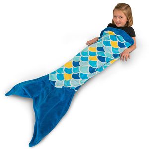 Vente en gros <span class=keywords><strong>de</strong></span> couvertures Cape multifonctionnelles Sac <span class=keywords><strong>de</strong></span> couchage à <span class=keywords><strong>queue</strong></span> <span class=keywords><strong>de</strong></span> <span class=keywords><strong>sirène</strong></span> en tricot à 2 couches portable qui brille dans le noir pour la nuit - Product Image 1