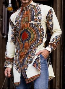 Chemise Dashiki <span class=keywords><strong>Africaine</strong></span> pour Hommes, Imprimé Ethnique Ankara Traditionnel, Haut à Manches Longues, Vêtement Africain Afrocentrique pour Festival - Product Image 3