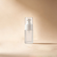 Flacon pompe cylindrique mini portable 10ml 15ml avec bouchon à vis, transparent dépoli, pour échantillons de liquides, maquillage, soins de la peau, sérum