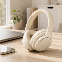 Headphone ANC Over Ear Nirkabel 3.5mm Berkabel, Headset Gaming Nyaman dengan Codec AAC, Suara Dinamis untuk Perjalanan, Kantor, dan Komuter