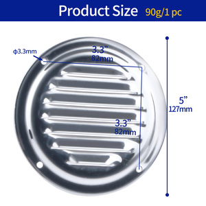 Grille d'aération ronde en acier inoxydable de 5 pouces pour bateau, fixation par vis, accessoire marin - Product Image 4