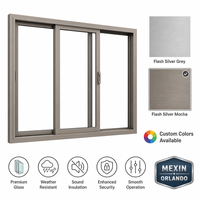 Fenêtre coulissante thermique MEIXIN ORLANDO X158 à 6 rails en acier inoxydable, design moderne, super coupe-vent, stable pour villa et extérieur de maison