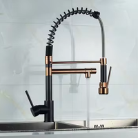 Robinet de cuisine moderne en acier inoxydable chromé, double poignée, bec pivotant à 360 degrés, résistant à la corrosion, facile à nettoyer