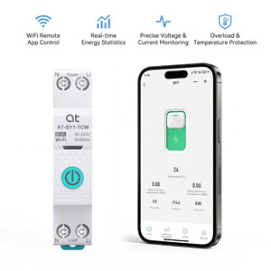 Disjoncteur intelligent WiFi ATELE SY1-TCW 230V/220V 2P 6kA avec compteur kWh, relais temporisé et surveillance - Product Image 1