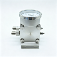 Manomètre différentiel industriel avec partie contacteuse en acier inoxydable 316L, boîtier de mouvement en acier inoxydable 304SS, optionnel large plage de température 40°C ℃ ~70 ℃