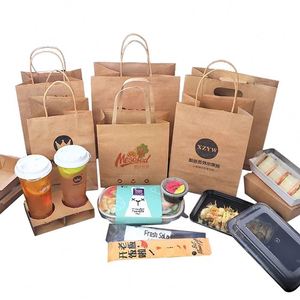 Sac en papier kraft au prix le plus bas, sacs personnalisés en papier kraft bon marché pour aliments, sac d'emballage recyclable EHS en papier kraft - Product Image 4