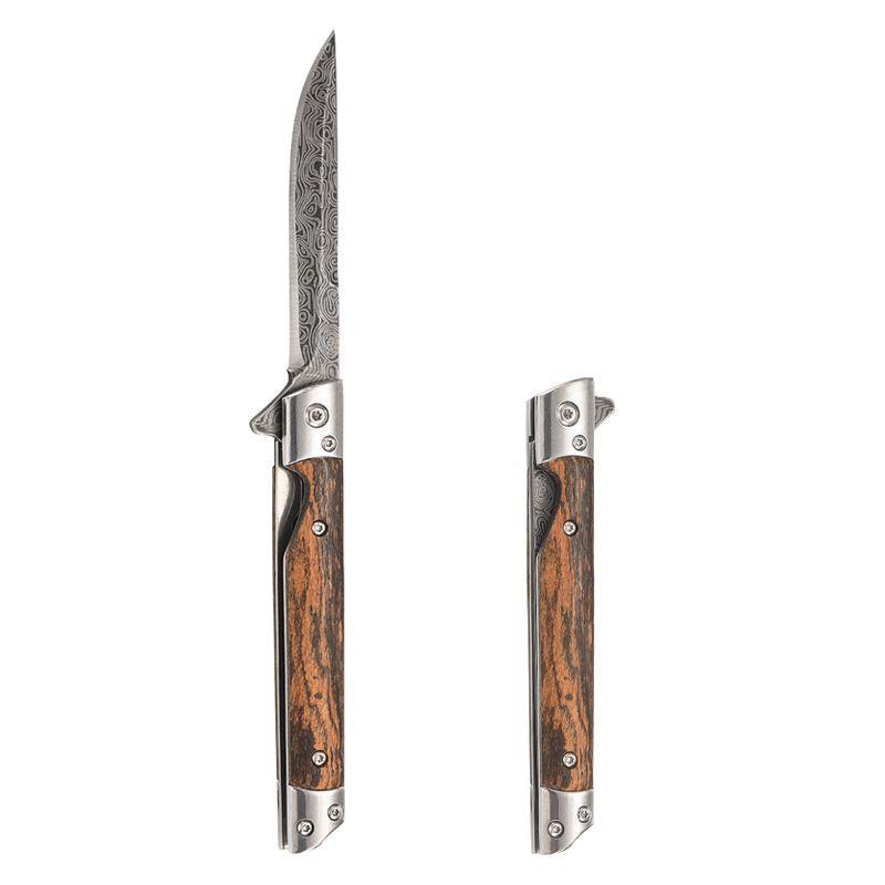 Damascus pattern + Drop point